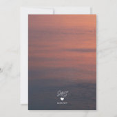 Orange Sunset Airplane Form Hochzeit in Urlaubsort Save The Date (Rückseite)