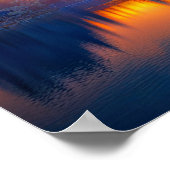 Orange Sunset am Calm Forest Lake Poster (Ecke)