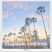 Orange Sunset am Meer Kalifornien Strand Aufkleber (Blatt)