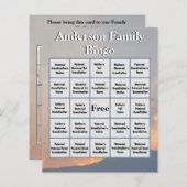 Orange Sunset and Mountain Family Foto Bingo (Vorne/Hinten)