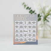 Orange Sunset and Mountain Family Foto Bingo (Stehend Vorderseite)