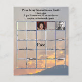 Orange Sunset and Mountain Family Foto Bingo (Rückseite)