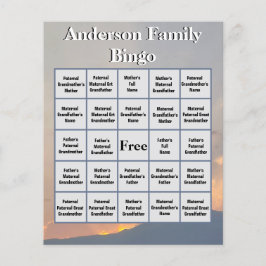 Orange Sunset and Mountain Family Foto Bingo