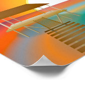 Orange Sunset Beach mit Palmenhain Poster (Ecke)
