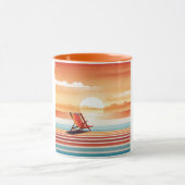 Orange Sunset Beach Mug - Vibrant Coastal Design Tasse (Zentrum)