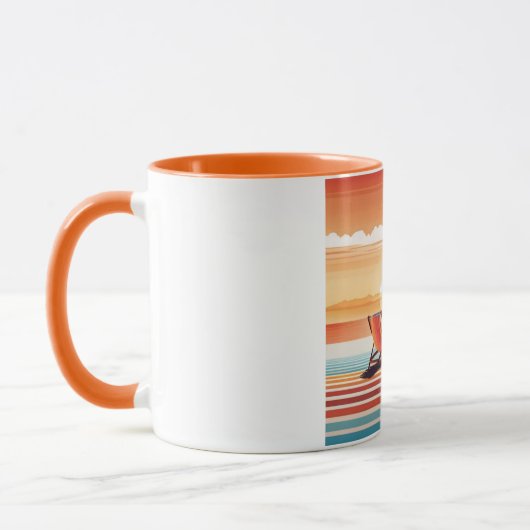 Orange Sunset Beach Mug - Vibrant Coastal Design Tasse (Links)