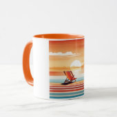Orange Sunset Beach Mug - Vibrant Coastal Design Tasse (Vorderseite Links)