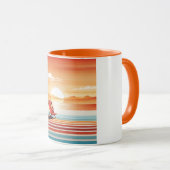Orange Sunset Beach Mug - Vibrant Coastal Design Tasse (VorderseiteRechts)