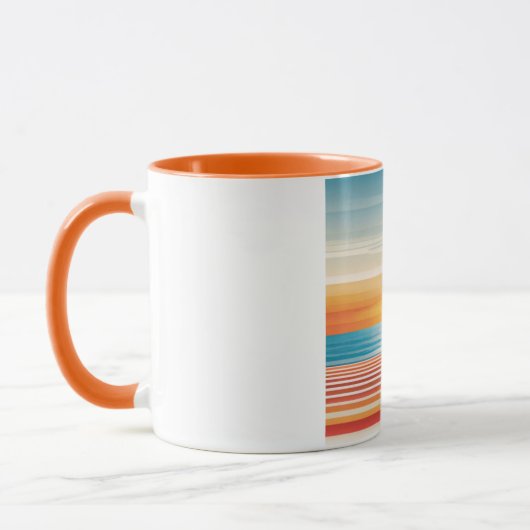 Orange Sunset Beach Mug - Vibrant Coastal Design Tasse (Links)