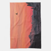 Orange Sunset Bird in Sky Geschirrtuch (Vertikal)