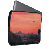 Orange Sunset Bird in Sky Laptopschutzhülle (Vorne Rechts)