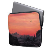 Orange Sunset Bird in Sky Laptopschutzhülle (Vorderseite Links)
