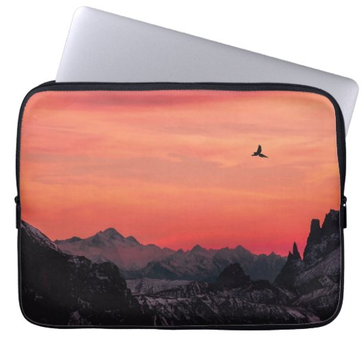 Orange Sunset Bird in Sky Laptopschutzhülle (Vorderseite)