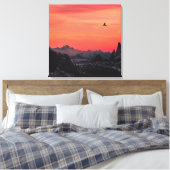 Orange Sunset Bird in Sky Leinwanddruck (Insitu (Schlafzimmer))