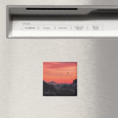 Orange Sunset Bird in Sky Magnet (In Situ (Geschirrspüler))