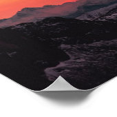 Orange Sunset Bird in Sky Poster (Ecke)