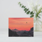 Orange Sunset Bird in Sky Postkarte (Stehend Vorderseite)