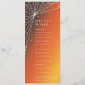 Orange Sunset Diamond Spider Web Flat 4 Course Menükarte (Vorderseite)
