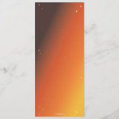 Orange Sunset Diamond Spider Web Flat 4 Course Menükarte (Rückseite)