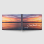 Orange Sunset Foto Beautiful Custom Lake House Gästebuch (Voll)