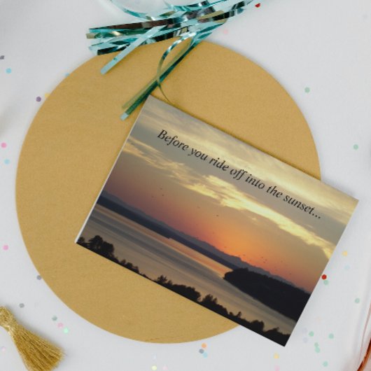 Orange Sunset Foto Happy Retirement von allen Karte