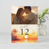 Orange Sunset Foto Tischnummer (Stehend Vorderseite)