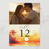 Orange Sunset Foto Tischnummer (Vorderseite)