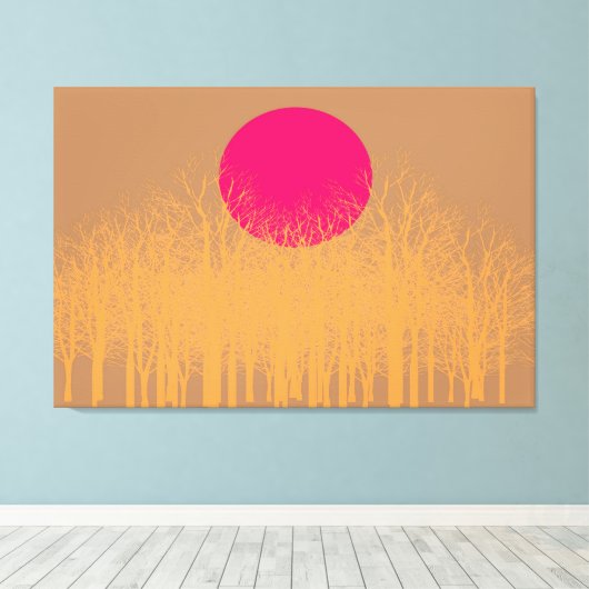 Orange Sunset Leinwanddruck (Insitu (Holzboden))