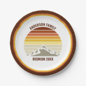 Orange Sunset Mountain Custom Family Wiedersehen P Pappteller (Vorderseite)