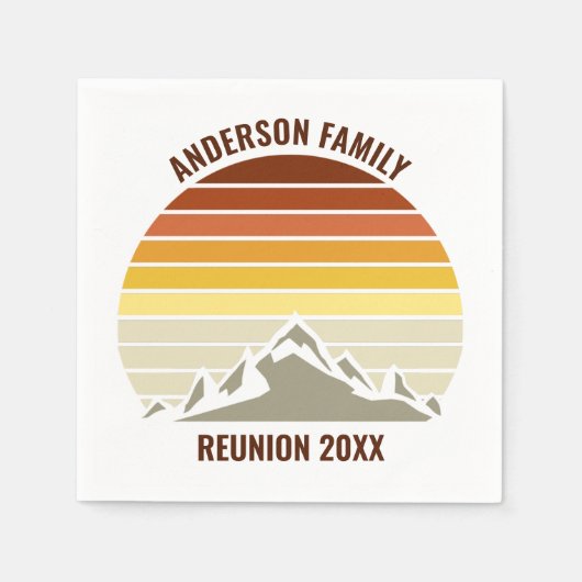 Orange Sunset Mountain Custom Family Wiedersehen P Serviette (Vorderseite)