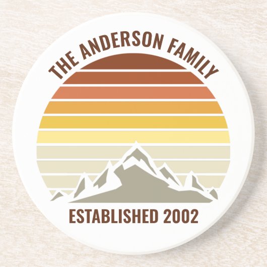Orange Sunset Mountain Custom Family Zuhause Getränkeuntersetzer (Vorne)