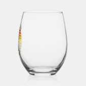 Orange Sunset Mountain Retro Family Wiedersehen Pa Weinglas Ohne Stiel (Links)