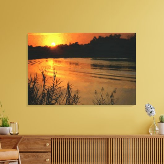 Orange SunSet Ölgemälde Leinwanddruck (Insitu (Wohnzimmer))