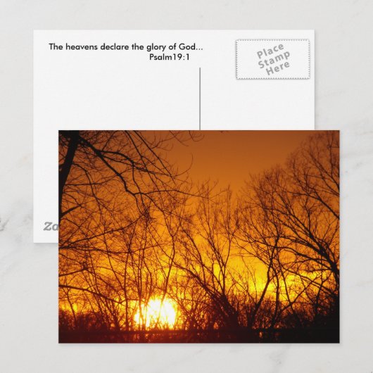 ORANGE SUNSET POSTCARD POSTKARTE (Vorne/Hinten)