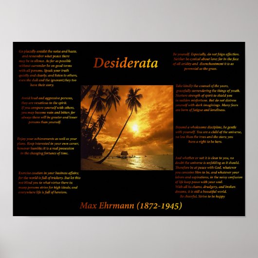 Orange Sunset Poster (Vorne)