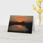 Orange Sunset Reflection Geburtstagskarte Karte (Gelbe Blume)