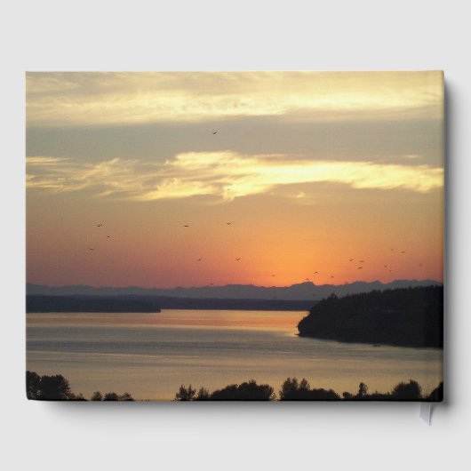 Orange Sunset Retirement Celebration Gästebuch (Rückseite)