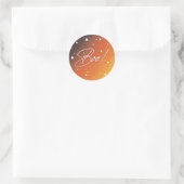 Orange Sunset Scattered Stars Boo! Halloween Runder Aufkleber (Tasche)