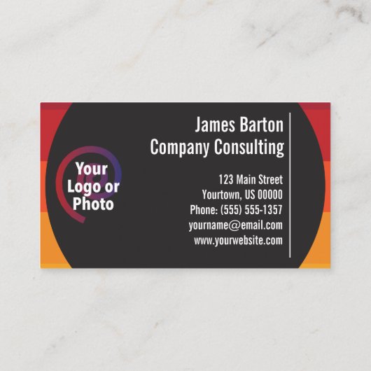 Orange Sunset Simple Gradient Modern Beruflich Visitenkarte (Rückseite)