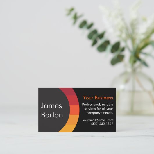 Orange Sunset Simple Gradient Modern Beruflich Visitenkarte (Stehend Vorderseite)