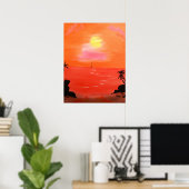 Orange Sunset Sky Painting Poster (Heimbüro)