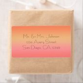 Orange Sunset Tropical Address Labels Sticker (Insitu)