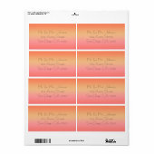 Orange Sunset Tropical Address Labels Sticker (Vorne)