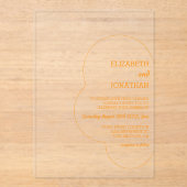 Orange Sunset Wedding Acryleinladungen (Vorderseite)