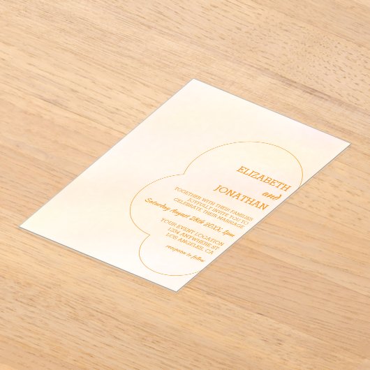 Orange Sunset Wedding Acryleinladungen (Ablage )