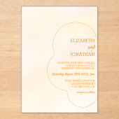 Orange Sunset Wedding Acryleinladungen (Vorderseite)