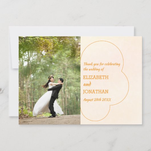 Orange Sunset Wedding Dankeskarte (Vorderseite)