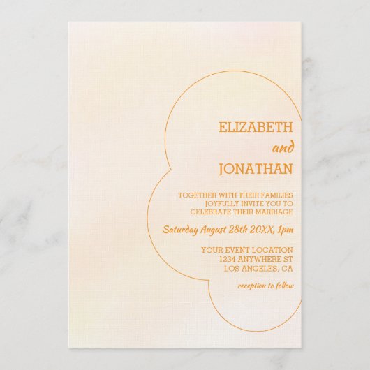 Orange Sunset Wedding Einladung (Vorderseite)