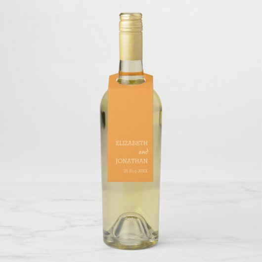 Orange Sunset Wedding Flaschenanhänger (Auf Flasche)