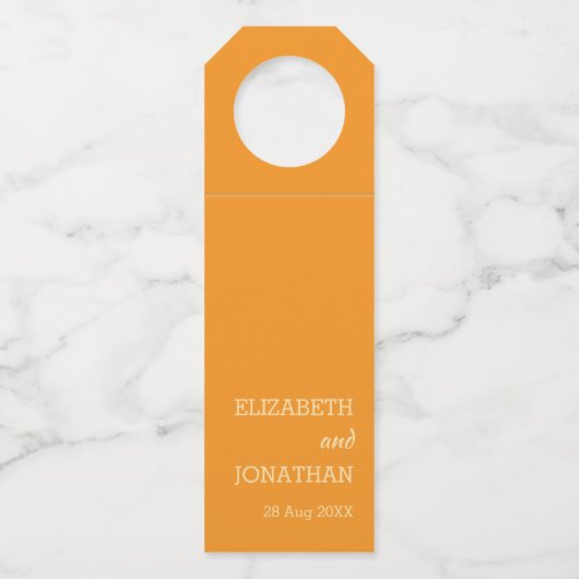 Orange Sunset Wedding Flaschenanhänger (Vorderseite)